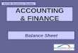 ACCOUNTING & FINANCE Balance Sheet IGCSE Business Studies