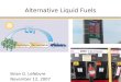 Alternative Liquid Fuels Brian G. Lefebvre November 12, 2007