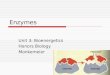 Enzymes Unit 3: Bioenergetics Honors Biology Monkemeier