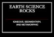 EARTH SCIENCE ROCKS IGNEOUS, SEDIMENTARY, AND METAMORPHIC