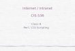 Internet / Intranet CIS-536 Class 8 Perl / CGI Scripting