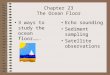 Chapter 23 The Ocean Floor 3 ways to study the ocean floor……. Echo sounding Sediment sampling Satellite observations
