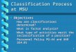 1 Classification Process at MSU b Objectives How are classifications determined?How are classifications determined? What is factor analysis?What is factor