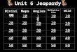 Unit 6 Jeopardy DivisionMapsAngles Multiplication Wild 10 20 30 40 50 10