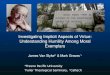 Investigating Implicit Aspects of Virtue: Understanding Humility Among Moral Exemplars James Van Slyke # & Mark Graves *+ # Fresno Pacific University *