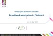Bridging the Broadband Gap 2007 Broadband penetration in Piedmont 14 – 15 May 2007