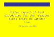 Status report of test procedures for the readout pixel chips in Catania F.Riggi ITS Meeting, June 2002