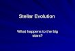 Stellar Evolution What happens to the big stars?
