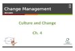 Change Management BUS 442M Culture and Change Ch. 4