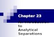 Chapter 23 An Introduction to Analytical Separations