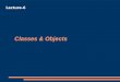 Classes & Objects Lecture-6. Classes and Objects A class is a 'blueprint' for all Objects of a certain type (defined by ADT) class defines the attributes