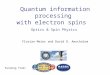 Quantum information processing with electron spins Florian Meier and David D. Awschalom Funding from: Optics & Spin Physics