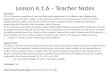 Lesson 4.1.6 – Teacher Notes Standard: 8.F.A.2 Compare properties of two functions each represented in a different way (algebraically, graphically, numerically