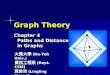 Graph Theory Chapter 4 Paths and Distance in Graphs 大葉大學 (Da-Yeh Univ.) 資訊工程系 (Dept. CSIE) 黃鈴玲 (Lingling Huang)