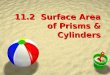 11.2 Surface Area of Prisms & Cylinders Prism Z A polyhedron with two congruent faces (bases) that lie in parallel planes. The lateral faces are parallelograms