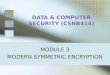 DATA & COMPUTER SECURITY (CSNB414) MODULE 3 MODERN SYMMETRIC ENCRYPTION