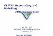 VISTAS Meteorological Modeling 2002 Simulation May 25, 2004 National RPO Modeling Meeting Denver, CO George Bridgers North Carolina Division of Air Quality