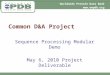 Worldwide Protein Data Bank  Common D&A Project Sequence Processing Modular Demo May 6, 2010 Project Deliverable