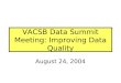VACSB Data Summit Meeting: Improving Data Quality August 24, 2004
