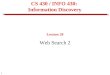1 CS 430 / INFO 430: Information Discovery Lecture 20 Web Search 2
