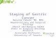 Staging of Gastric Cancer Natalie Coburn, MD, MPH Hepato-biliary and Surgical Oncology Sherif and MaryLou Hanna Chair in Surgical Oncology Research Associate