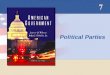 7 Political Parties. Copyright © Houghton Mifflin Company. All rights reserved.7 - 2