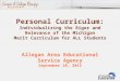 Personal Curriculum: Individualizing the Rigor and Relevance of the Michigan Merit Curriculum for ALL Students Allegan Area Educational Service Agency