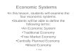 E. Napp Economic Systems In this lesson, students will examine the four economic systems. Students will be able to define the following terms: An Economic
