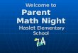 Welcome to Parent Math Night Haslet Elementary School