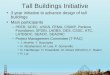Tall Buildings Initiative 3 year initiative to advance design of tall buildings Main participants –PEER, SCEC, USGS, FEMA, CSMIP, Pankow Foundation, SFDBI,