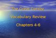 The Great Gatsby Vocabulary Review Chapters 4-6. Gatsby Vocab Review elicit valor somnambulatory denizen jaunty rout innumerable reproach serf obstinate