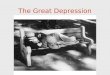 The Great Depression. Effects on Canada effected everyone in some way and there was basically no way to escape it. Canadians became dependent on government