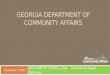 GEORGIA DEPARTMENT OF COMMUNITY AFFAIRS ANTONETTE SEWELL, Esq. Director of Legal Services  December 3, 2015