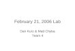 February 21, 2006 Lab Dan Kurz & Matt Chyba Team 4