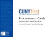 Procurement Cards Supervisor Verification: P-Card/Travel Card/NET Card