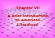 Chapter VII A Brief Introduction to American Literature