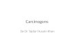 Carcinogens By Dr Tajdar Husain Khan. What is a carcinogen?  A carcinogen is any substance or agent that, because of the way it affects cell DNA, can