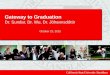 Gateway to Graduation Dr. Sundar, Dr. Wu, Dr. Jóhannsdóttir October 23, 2015