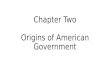 Chapter Two Origins of American Government. Basic Concepts of Government The English colonists in America brought with them three main concepts: The need