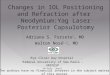 Changes in IOL Positioning and Refraction after Neodymium:Yag Laser Posterior Capsulotomy Adriana S. Forseto 1, MD Walton Nosé 1,2, MD The authors have