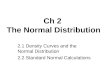 Ch 2 The Normal Distribution 2.1 Density Curves and the Normal Distribution 2.2 Standard Normal Calculations