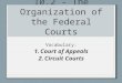 10.2 - The Organization of the Federal Courts Vocabulary: 1.Court of Appeals 2.Circuit Courts