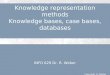 INFO 629 Dr. R. Weber Copyright R. Weber Knowledge representation methods Knowledge bases, case bases, databases