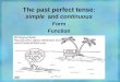 The past perfect tense : simple and continuous Form Function