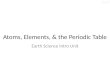 Atoms, Elements, & the Periodic Table Earth Science Intro Unit