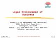 14 - 1Visit UMT online at © 2004 UMT Version 07-22-04MGT102 Legal Environment of Business University of Management and Technology 1901 North