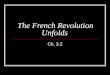 The French Revolution Unfolds Ch. 3.2. Political Crisis Leads To Revolt The Great Fear Grain prices soared (some spent 80% income on bread) Inflamed by