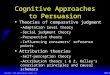 TM 7-1 Copyright © 1999 Addison Wesley Longman, Inc. Cognitive Approaches to Persuasion  Theories of comparative judgment –Adaptation level theory –Social