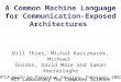 A Common Machine Language for Communication-Exposed Architectures Bill Thies, Michal Karczmarek, Michael Gordon, David Maze and Saman Amarasinghe MIT Laboratory