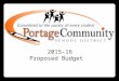 2015-16 Proposed Budget. July 1 - June 30 DISTRICT BUDGET Budget Approved in August by Finance & SB Budget Hearing/Annual Meeting in Sept. Budget Finalized